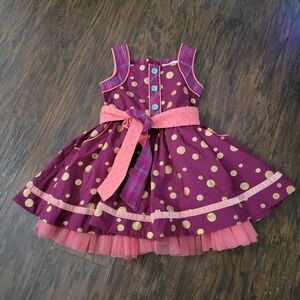 Matilda Jane maroon dress with pink tulle